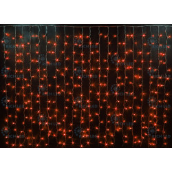 Гирлянда светодиодная Занавес красная 220B, 300 LED, провод белый, IP65 RL-CS2*1.5-CW/R