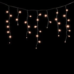 Гирлянда Бахрома 3,1 x 0,5 м Экстра Тепло-Белая 220В, 120 LED, Провод Черный Каучук, IP65