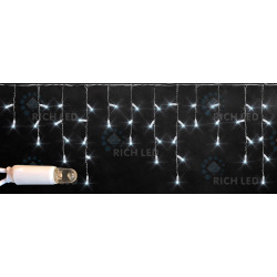 Гирлянда светодиодная Бахрома белая 220B, 112 LED, провод прозрачный, IP65 RL-i3*0.5-CT/W
