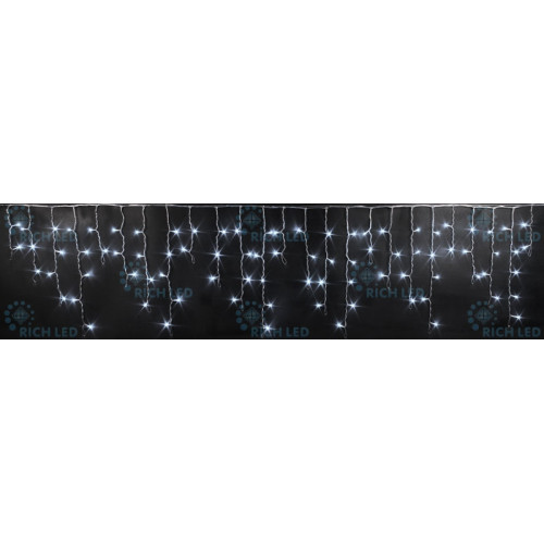 Гирлянда светодиодная Бахрома белая с мерцанием 220B, 112 LED, провод белый, IP65 RL-i3*0.5F-RW/W