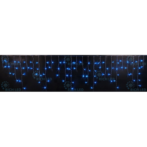 Гирлянда светодиодная Бахрома синяя 220B, 112 LED, провод прозрачный, IP54 RL-i3*0.5-T/B