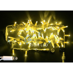 Гирлянда светодиодная желтая с мерцанием 220B, 100 LED, провод белый, IP65 RL-S10CF-220V-CW/Y