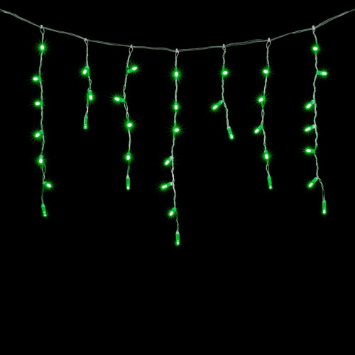 Гирлянда Бахрома с Колпачком 3,1 x 0,5 м Зелёная 220В, 120 LED, Провод Прозрачный ПВХ, IP65