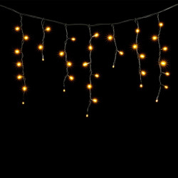 Гирлянда Бахрома 3,1 x 0,5 м Желтая 220В, 120 LED, Провод Черный Каучук, IP65