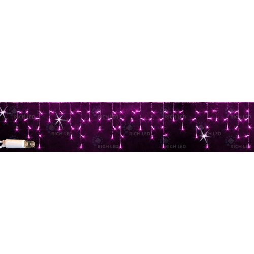 Гирлянда светодиодная Бахрома розовая с мерцанием 220B, 112 LED, провод белый, IP65 RL-i3*0.5F-CW/P