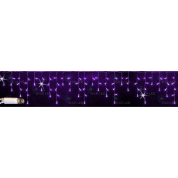 Гирлянда светодиодная Бахрома фиолетовая с мерцанием 220B, 112 LED, провод белый, IP65 RL-i3*0.5F-CW/V