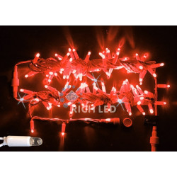 Гирлянда светодиодная красная с мерцанием 220B, 100 LED, провод белый, IP65 RL-S10CF-220V-CW/R