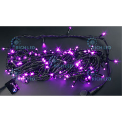 Гирлянда светодиодная розовая 8 режимов свечения 220B, 200 LED, провод черный, IP54 RL-T20C2-B/P