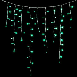 Гирлянда Бахрома 3,2 x 0,9 м Аква 220В, 232 LED, Провод Прозрачный Силикон, IP65