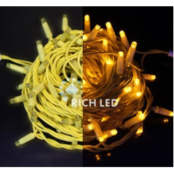 Гирлянда светодиодная желтая постоянного свечения 220B, 100 LED, провод желтый, IP65 RL-S10C-220V-C2Y/Y