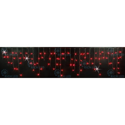 Гирлянда светодиодная Бахрома красная с мерцанием 220B, 112 LED, провод прозрачный, IP54 RL-i3*0.5F-T/R