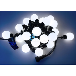 Гирлянда светодиодная белая постоянного свечения 220B, 20 LED, провод черный, IP65 RL-S5-20C-40B-B/W