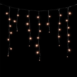 Гирлянда Бахрома 3,1 x 0,5 м Экстра Тепло-Белая 220В, 150 LED, Провод Черный ПВХ, IP54
