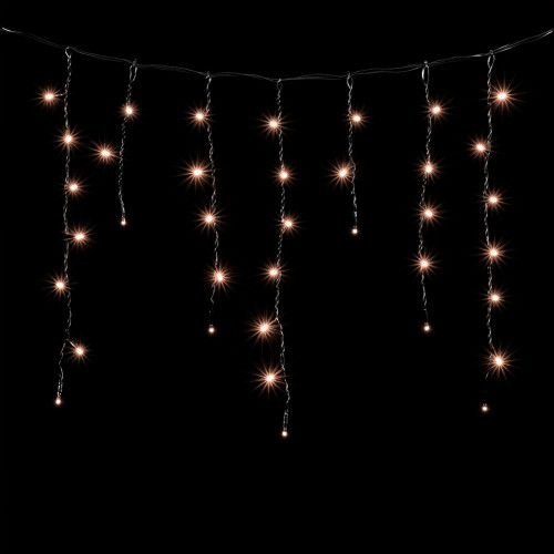 Гирлянда Бахрома 3,1 x 0,5 м Экстра Тепло-Белая 220В, 150 LED, Провод Черный ПВХ, IP54