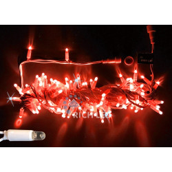 Гирлянда светодиодная красная с мерцанием 24B, 100 LED, провод прозрачный, IP65 RL-S10CF-24V-CT/R