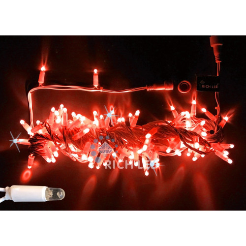 Гирлянда светодиодная красная с мерцанием 24B, 100 LED, провод прозрачный, IP65 RL-S10CF-24V-CT/R