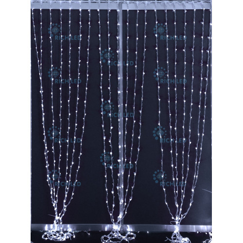 Гирлянда светодиодная Водопад белая 220B, провод прозрачный, IP54 RL-WF2*3C3/2-T/W