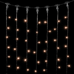 Гирлянда Занавес 1 x 9 м Экстра Тепло-Белый 220В, 900 LED, Провод Черный ПВХ, IP54