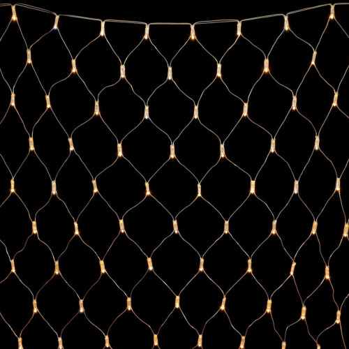 Светодиодная Сеть с Колпачком 2 x 2 м Тепло-Белая 220В, 256 LED, Провод Прозрачный ПВХ, IP65