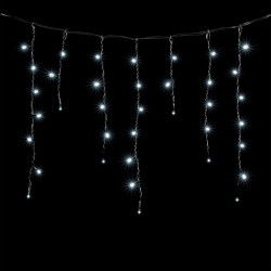 Гирлянда Бахрома 3,1 x 0,5 м Белая с Мерцанием Белого Диода 220В, 150 LED, Провод Черный ПВХ, IP54