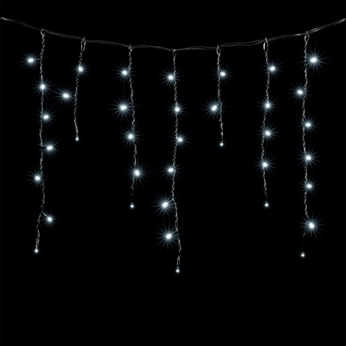 Гирлянда Бахрома 3,1 x 0,5 м Белая с Мерцанием Белого Диода 220В, 150 LED, Провод Черный ПВХ, IP54