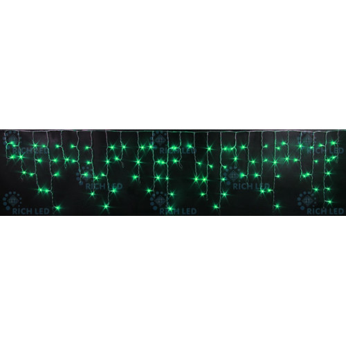 Гирлянда светодиодная Бахрома зеленая 220B, 112 LED, провод белый, IP65 RL-i3*0.5-RW/G