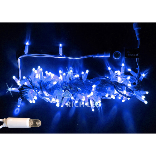 Гирлянда светодиодная синяя с мерцанием 24B, 100 LED, провод прозрачный, IP65 RL-S10CF-24V-CT/B