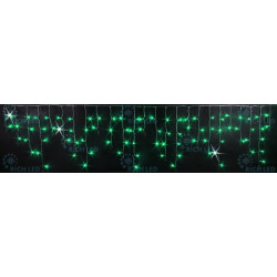 Гирлянда светодиодная Бахрома зеленая с мерцанием 220B, 112 LED, провод прозрачный, IP54 RL-i3*0.5F-T/G