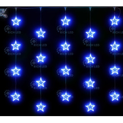 Гирлянда светодиодная Занавес синяя 220B, 20 LED, провод прозрачный, IP54 RL-CMST2*2-T/B