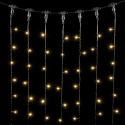 Гирлянда Занавес 1 x 6 м Тепло-Белый 220В, 600 LED, Провод Черный ПВХ, IP54