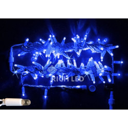 Гирлянда светодиодная синяя с мерцанием 220B, 100 LED, провод белый, IP65 RL-S10CF-220V-CW/B