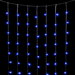 Гирлянда Занавес Облегченный 3 x 2 м Синий 220В, 600 LED, Провод Прозрачный ПВХ, IP20