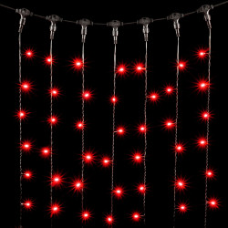 Гирлянда Занавес 2 x 2 м Красный 220В, 400 LED, Провод Черный ПВХ, IP54