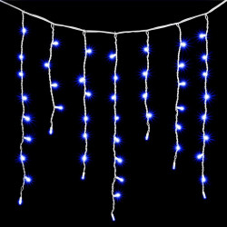 Гирлянда Бахрома 3,2 х 0,9 м Синяя, 168 LED, Белый Провод Каучук, IP65