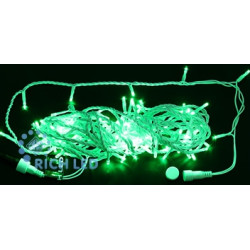 Гирлянда светодиодная зеленая постоянного свечения 24B, 100 LED, провод белый, IP54 RL-S10C-24V-W/G