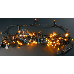 Гирлянда светодиодная желтая с мерцанием 24B, 100 LED, провод черный, IP54 RL-S10CF-24V-B/Y