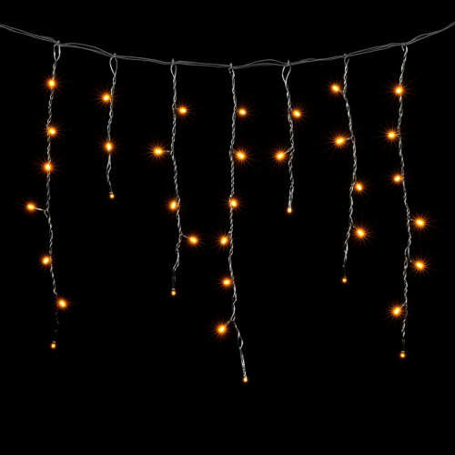 Гирлянда Бахрома 3,1 x 0,5 м Желтая 220В, 150 LED, Провод Черный ПВХ, IP54
