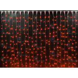 Гирлянда светодиодная Занавес красная 220B, 1000 LED, провод белый, IP65 RL-C2*6-CW/R