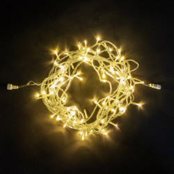 Гирлянда Нить 10м Шампань с Мерцанием 24В, 100 LED, Провод Прозрачный ПВХ, IP54