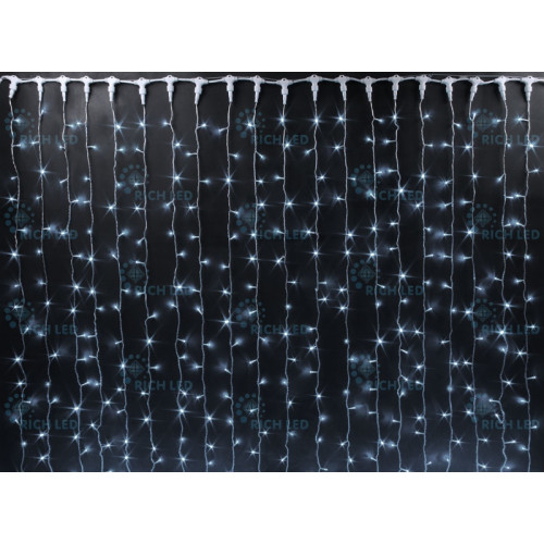 Гирлянда светодиодная Занавес белая 220B, 1500 LED, провод черный, IP65 RL-C2*9-CB/W