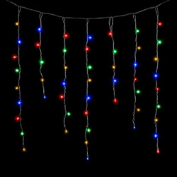 Гирлянда Бахрома 3,2 x 0,9 м Разноцветная 220В, 168 LED, Провод Черный Каучук, IP65