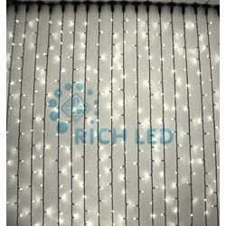 Гирлянда светодиодная Занавес белая 220B, 300 LED, провод белый, IP65 RL-CS2*1.5-CW/WW