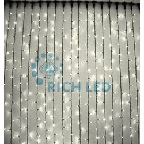 Гирлянда светодиодная Занавес белая 220B, 300 LED, провод белый, IP65 RL-CS2*1.5-CW/WW