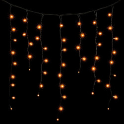 Гирлянда Бахрома 3,2 x 0,9 м Желтая, 168 LED, Провод Черный Каучук, IP65