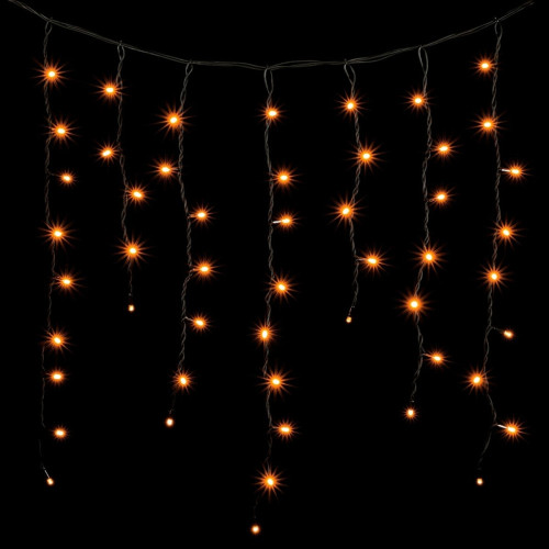 Гирлянда Бахрома 3,2 x 0,9 м Желтая, 168 LED, Провод Черный Каучук, IP65
