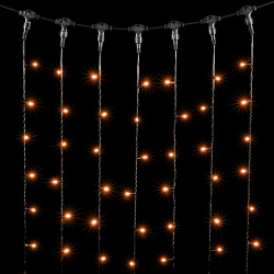 Гирлянда Занавес 2 x 1 м Желтый 220В, 200 LED, Провод Черный ПВХ, IP54