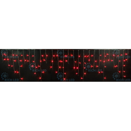 Гирлянда светодиодная Бахрома красная 220B, 112 LED, провод белый, IP65 RL-i3*0.5-RW/R