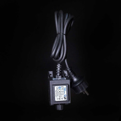 Трансформатор 9,6W для Силиконовых Нитей 24В, до 200 LED, Провод Черный Каучук, IP65