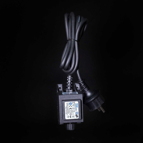 Трансформатор 9,6W для Силиконовых Нитей 24В, до 200 LED, Провод Черный Каучук, IP65
