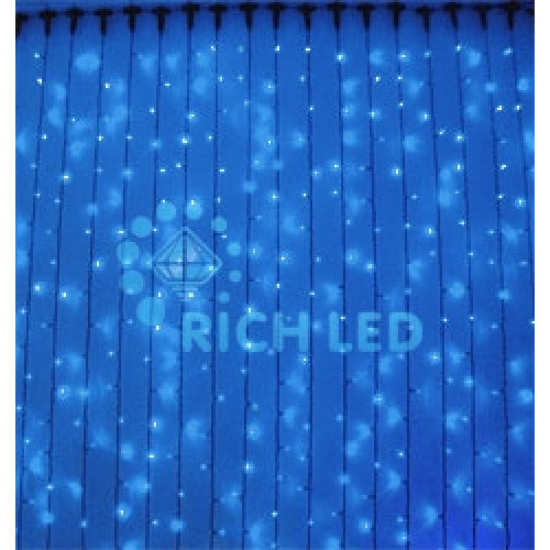 Гирлянда светодиодная Занавес синяя 220B, 600 LED, провод прозрачный, IP54 RL-C2*3-T/B
